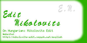 edit mikolovits business card